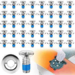 Moxweyeni 80 Pcs Snowboard Binding Screw Bulk Stainless Steel Snowboard Mounting Screws Hardware with Anti-Slip Washer Ski Binding Accessories Fits Most Ski Sport Bindings Discs Replacement