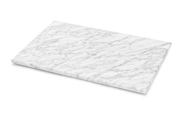 Hiceeden 8 x 12 Inches Marble Cutting Board, Stone Cutting Board with Non-Slip Feet for Kitchen Countertop, Rectangular Serving Slab for Charcuterie, Cheese, Pastry, Scratch & Heat Resistant, White