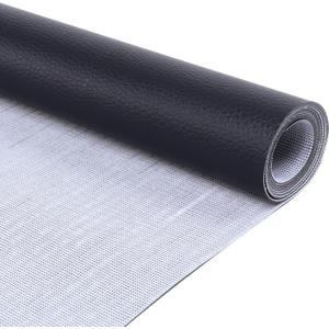 80" x 54" Faux Leather Fabric, Vinyl Synthetic Leather, Waterproof Coating for Renovate Car Marine Upholstery Furniture Replacement Sofa Headboards Black