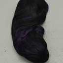 Aisaide Highlight Black Mixed Purple Wig with Bangs Long Wavy Dark Purple Layered on Wig with Curtain Bangs for Black White Women, Synthetic Layered Long Wavy Shaggy for Women 24inch