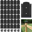30Pcs Aluminum Deck Railing Brackets Connector for 2x4 Railing Wood Post with 180pcs Galvanized Wood Screws