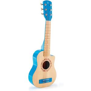 Hape 26 Inch Kids Guitar Toy Musical Instrument - Beginner Wooden Kids Guitar, Musical Toys w/ 4 Tunable Strings Blue 