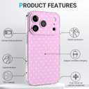 Cute Polka Dot Magnetic Phone Case for iPhone 17 ProFull-Coverage Lens Protection Shockproof Protective Clear Phone Cover for Women&Girls,Pink