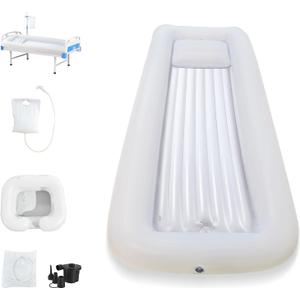 SMLXLXX,Bedside Shower Bath Kit,Inflatable Bed Bath,Medical grade PVC Bedside Shower Bathtub Kit,Bed Baths for the Disabled,Suitable for Disabled People, Elderly Pregnant Women, Etcsingle layer