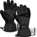 Tough Outdoors Snow Gloves - Men's & Women's Waterproof Winter & Snowboarding Gloves (Medium, Black)