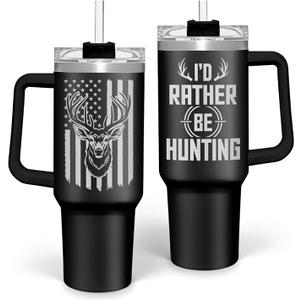 SANDJEST Dad 40 oz Stainless Steel Insulated Tumbler With Handle & Straw Lid for Dad on Fathers Day, Birthday, Christmas or Valentine's Day