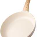 SENSARTE Ceramic Nonstick Frying Pan Skillet 9.5Inch Non Stick Omelette Pans, Non-toxic Healthy Kitchen Cooking Chef's Pan, Free of Intentionally Added PFOA/PFAS/PTFE, Induction Compatible, Taupe