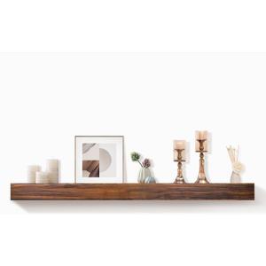 AZSKY Rustic Fireplace Mantel Shelf Floating Fireplace Mantel Dark Walnut 36 Inch Long Wall Mount Mantel for Fireplace Deep Wall Shelf Set of 1 with Invisible Wooden Bracket