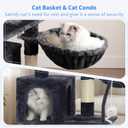 Heybly Cat Tree with Toy, Cat Tower Condo for Indoor Cats, Cat House with Padded Plush Perch, Cozy Hammock and Sisal Scratching Posts, Smoky Gray HCT004SG