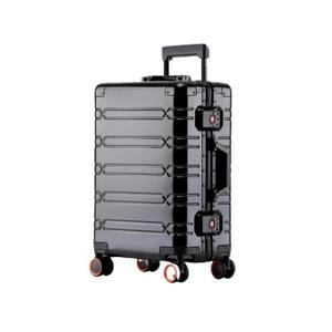 Zipperless Aluminum Hardshell Carry-On Luggage - Perfect for Travel & Business Trips(Black,20 inch)