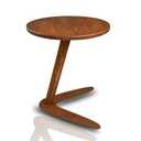 C-Shaped Handmade End Table, Side Table for Couches, Sofa Tables Slide Under Couch for Living Room, Over Couch TV Tray Table for Small Spaces (Large, Chestnut)