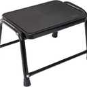 Leekpai Improved Heavy Duty Step Stool for Adults & Seniors - Metal Step Stool, 2 Support Rods Holds 350 lbs, StepStool for Bed 10.5" High,Black