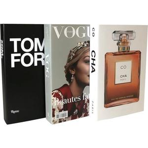 Decorative Books for Home Decor, Set of 3 Fake Designer Hard Cardboard Books Without Page Only for Decoration Coffee Table, Bookshelf, Living Room TV Stand Modern Faux Book Covers Gift Worthy Set