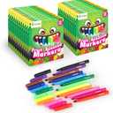 D-FantiX 24 Packs Fruit Scented Washable Markers Bulk, 288 Count Coloring Markers for Kids Party Favors, Preschool Classroom Must Haves and Rewards, Back to School Supplies for Girls Boys