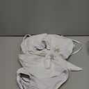 Viottiset Women's Bandeau One Piece Swimsuit Strapless Tie High Cut Out Bathing Suit (Large, White)