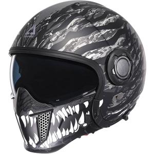 TRIANGLE Full Face Motorcycle Helmets,Off-Road Motocross Helmet for Men & Women,Dual Visor with Internal Tinted Sunshield,Open Face 3/4 Adult Racing Helmet DOT Approved(XXL) (Black White)