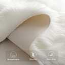 Ashler Faux Fur Rug, White Area Rugs, Fluffy Sheepskin Fur Rug, Fuzzy Ultra Soft 2.3 x 3.3 Ft Rugs, Machine Washable Shag Rug, Nursery Throw Rugs for Bed, Living Room