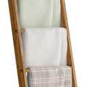 VASAGLE Blanket Ladder Decorative Farmhouse for The Living Room, 5-Tier Ladder Shelf, Ladder Rack for Storage and Decor, Honey Brown ULLS018K41 (3"D x 17.2"W x 63"H)