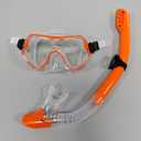 Diving Goggles, Snorkeling Breathing Tube Set, Men's and Women's New Large Frame Silicone Surface Mirror, Snorkeling mask, Diving Glasses (Pearly Orange Transparent)