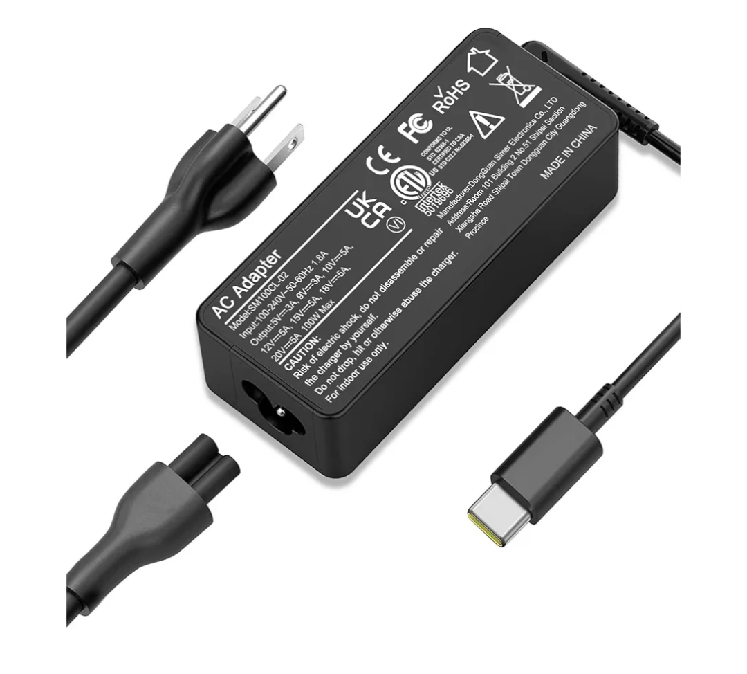 USB C Laptop Charger, 100W AC Laptop Power Adapter Replacement for Lenovo, ThinkPad, HP, Asus, Acer, MacBook, MSI, Dell,Toshiba,Universal Chromebooks Type C Power Cord