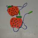 2 Pack Lacing Toys for Toddlers,Wooden Threading Apple Baby Travel Toys,Montessori Education Sensory Learning Fine Motor Skills, Wooden Block Puzzle Gifts for 3 Year Old Baby Kids Boys Girls