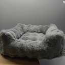 Lesure Fluffy Dog Beds for Small Dogs - Orthopedic Rectangle Calming Pet Sofa, Plush Bubble Bolster Puppy Bed with Removable Washable Cover and Nonskid Bottom,25x21x7inches,Grey