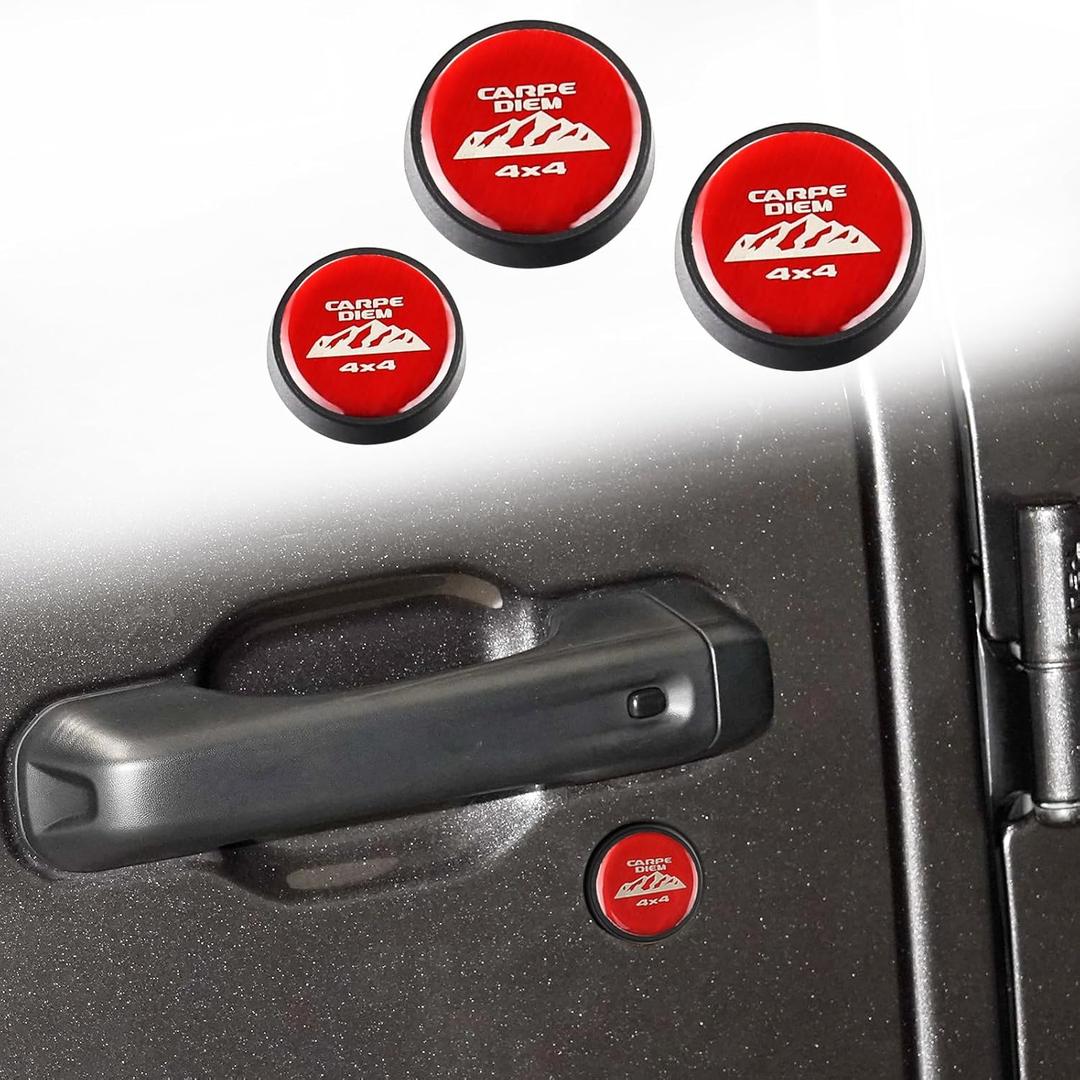 Keyhole Covers for Jeep Wrangler JL Gladiator JT 2018-2025 2026 Door Security Accessories Magnetic Keyhole Door Lock Cover Waterproof Protection Item Black and Red