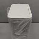 TIPGO Bathroom Trash Can with Lid, 4 Gallon / 15 Liter Small Garbage Can, Press Top Bin, Plastic Wastebasket with Pop-Up Lid for Bedroom, Living Room, Office (White)