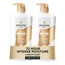 Pantene Conditioner, Daily Moisture Renewal - Pro-V Nutrients for Dry, Color-Treated, Straight to Curly Hair, 72-Hour Hydration & Softness, 25.1 Oz Each, 2-Pack + Miracle Rescue Shot (0.5 Oz)
