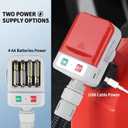 Fuel Transfer Pump (3.2GPM) with Hand Nozzle for Quick Stop Flow Control, 51" Hose Automatic Gas Pump with 4 Gas Can Fittings, USB and Battery Powered Portable Siphon Pump for Oil, Gasoline, Diesel