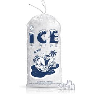 50 Pack Ice Bags 10 lb, Heavy-Duty Ice Bags with Drawstring(2 Mils Thickness)