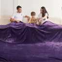 Oversized King Fleece Blanket 120x120 Inches, Seamless Soft Cozy 3D Jacquard Flannel Blanket 10'x10' Extra Large for Bed, Sofa, Couch, Travel & Camping, California King Throw, Purple Leaf