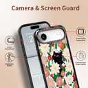 for iPhone 17 Air Case - [6.6 ft Military-Grade Drop Protection] [Anti-Peel Technology] Clear Black TPU Bumper Case with Cute Design(Cat and Flower)