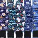 5 Pack Washable Diapers for Male Dogs, Belly Bands for Male Dogs, High Absorbing Male Dog Pee Wraps for Doggie in Incontinence or Excitable Urination and Training, S (Cute Dog Pattern)