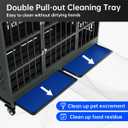 Snuowu 38 Inch Heavy Duty Dog Crate with Wheels, Folding Metal Big Dog Cage for Large and Medium Dogs, Extra Large XL XXL Indestructible Dog Crate with Removable Tray.