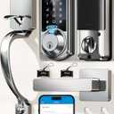 Veise VE07-H Fingerprint Smart Locks for Front Door with Handle Set, App Control, Keyless Entry Keypad Deadbolt, Digital Electronic Touchscreen, Easy Install, Auto Lock, Satin Nickel