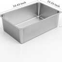 Kirecoo Stainless Steel Cat Litter Box XXL- Metal High Sided Cat Pan, Large Stainless Steel Box, Indoor Litter Tray, Non-Stick, No Smell, Easy to Clean, Pet Toilet Supplies for Kitten, Kitty, Rabbit