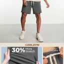 Mens Modal Athletic Gym Shorts 7 inch Air Layer Zipper Pocket Elastic Waist Casual Pajama Jogger Workout Short Pants (Large, Dark Gray)