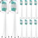Toothbrush Heads Replacement Compatible with AquaSonic Vibe Series/Duo Series Pro/Black Series/Black Series Pro Electric Toothbrush, White, 10 Pack