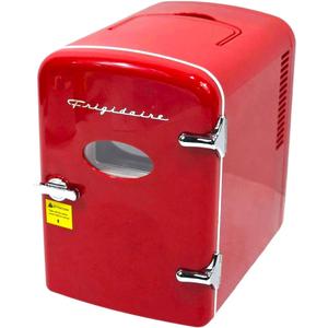 Frigidaire Mini Portable Compact Personal Fridge Cooler, 4 Liter Capacity Chills Six 12 oz Cans, 100% Freon-Free & Eco Friendly, Includes Plugs for Home Outlet & 12V Car Charger (Red) 