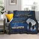 to My Dad from Daughter Flannel Fleece Throw Blanket 60"x50", Grateful Love Birthday Gift Throws Blankets, Happy Father's Day Present for Sofa, Super Cozy Lightweight Father Gifts Idea