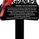 Christmas Grave Decorations for Cemetery Cardinal Memorial Gift Markers Metal Cardinal Garden Decor Grave Site Decor Cemetery Decorations Memorial Plaques Outdoors (Grandpa)