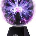 Kicko 7-Inch Purple Plasma Ball Touch Sensitive, Nebula Thunder Lightning Plug-in Plasma Globe for Parties, Science Decorations, Kids, Bedroom Decor, Home
