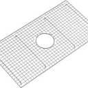 29.5 in. x 15.5 in. Centre Drain Sink Protector with Supersoft Silicone Feet in 304 Grade Stainless Steel