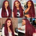 Water Wave Human Hair Bundles 14 16 18 Inch #99J Burgundy Bundles Human Hair Wine Red 12A Unprocessed Native Virgin Hair 50G Per Bundle 3 Extensions Wet and Wavy Weave for Women