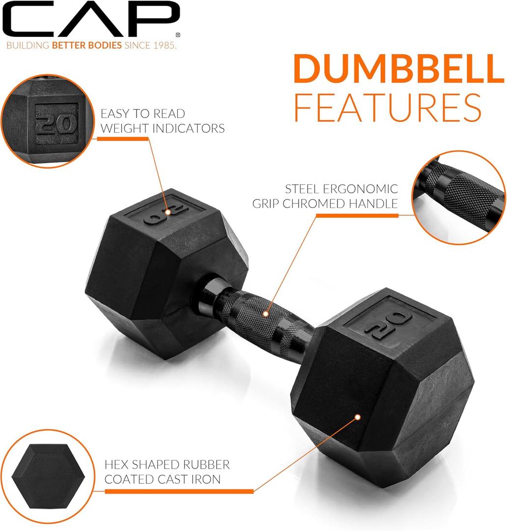 CAP Barbell Coated Dumbbell Weight | 20lb