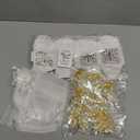 MTLEE 100 Pieces Baptism Favors Set Includes 25 Mini Rosary Baptism Favors 25 Baptism Favor Boxes 25 White Organza Bags with Drawstring 25 Thank Tags for Baby Shower Christian Gifts(Gold)