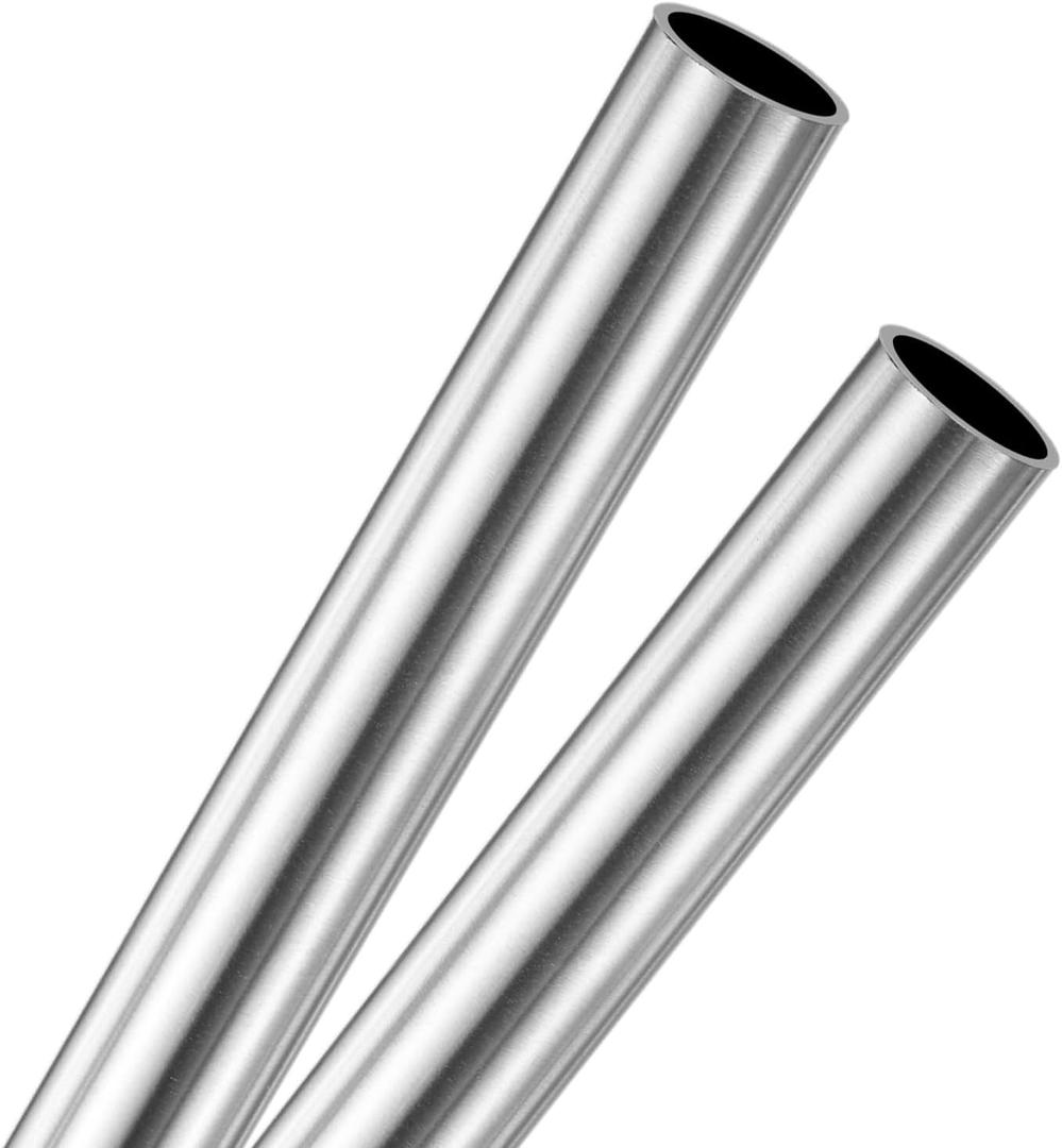 M METERXITY 2-Pack 300mm 304 Stainless Steel Tube, 11mm OD 1mm Wall Thickness Seamless Stainless Steel Tubing for Construction/Machining/DIY Crafting, Metal Straight Pipe [0.43x0.04x11.8IN]