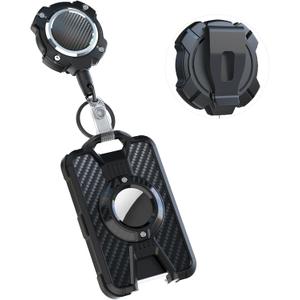 LIUGX Airtag Retractable Badge Holder with Belt Clip, Heavy Duty Badge Keychain, Airtag Holder/Case, Durable ID Card Holder (Holds 4 Cards), with 31.5 Badge Reel Key Chain, 10,000+ Rebound, 8oz