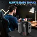 Charging Dock for 2025 Nintendo Switch 2 JoyCon Controllers, 4-Slot Charger Station for Switch 2 Joy-Con Controllers, Magnetic & Weighted Base, LED Indicators, with USB-C Cable and 2 Wirst Strap